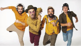 Xiula són d’esquerra a dreta: el Marc (bateria), el Rikki (veu i guitarra), el Jan (veu i guitarra) i l’Adrià (baix elèctric)